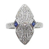 SJ6245 - Diamond with Blue Sapphire Ring Set in 18 Karat White Gold Settings