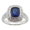 SJ6087 - Blue Sapphire with Diamond Ring Set in 18 Karat White Gold Settings