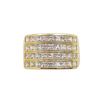 SJ2146 - White Sapphire Ring Set in 18 Karat Gold Settings