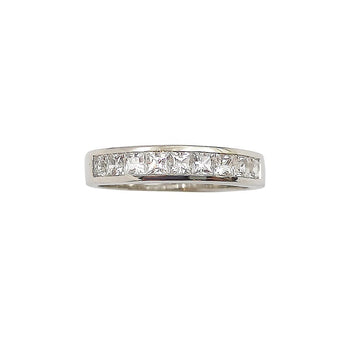 SJ2313 - White Sapphire Ring Set in 18 Karat White Gold Settings