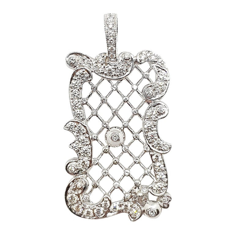SJ6222 - Diamond Pendant Set in 18 Karat White Gold Settings