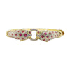 SJ1806 - Ruby with Emerald and Diamond Panther Bangle Set in 18 Karat Gold Settings