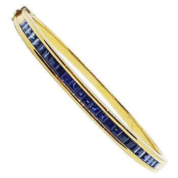 SJ2229 - Blue Sapphire Bangle Set in 18 Karat Gold Settings