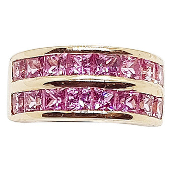 SJ2147 - Pink Sapphire 4.13 Carats Ring Set in 18 Karat Rose Gold Settings