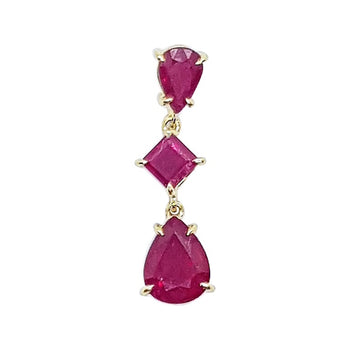 SJ2088 - Ruby Pendant Set in 18 Karat Gold Settings