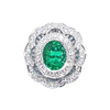 SJ6124 - Emerald with Diamond Pendant Set in 18 Karat White Gold Settings