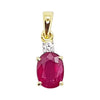 SJ2089 - Ruby with Diamond Pendant Set in 18 Karat Gold Settings