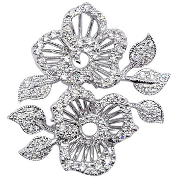 SJ6217 - Diamond Flower Pendant Set in 18 Karat White Gold Settings