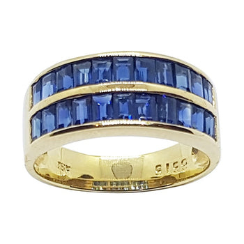 SJ6039 - Blue Sapphire Ring Set in 18 Karat Gold Settings