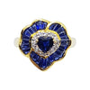 SJ2445 - Blue Sapphire with Diamond Ring Set in 18 Karat Gold Settings
