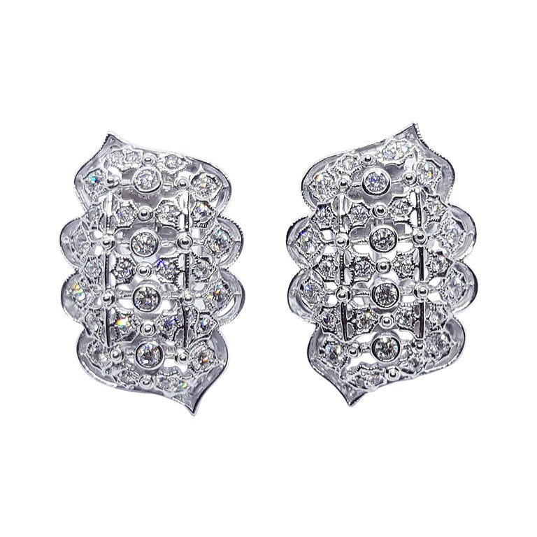 SJ6137 - Diamond Earrings Set in 18 Karat White Gold Settings