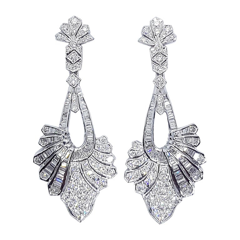 SJ1770 - Diamond Earrings Set in 18 Karat White Gold Settings