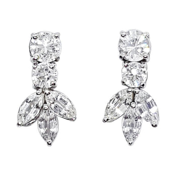 SJ2426 - White Sapphire Earrings Set in 18 Karat White Gold Settings