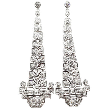 SJ1815 - Diamond 2.14 Carat Earrings Set in 18 Karat White Gold Settings