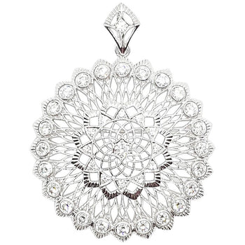 SJ6141 - Diamond Brooch/Pendant Set in 18 Karat White Gold Settings