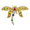 SJ6207 - Blue Sapphire, Ruby, Emerald Dragonfly Brooch/Pendant Set in 18 Karat Gold