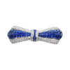 SJ1866 - Blue Sapphire with Diamond Bow Brooch Set in 18 Karat White Settings