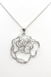 SJ1195 - Diamond Flower Pendant Set in 18 Karat White Gold Settings