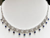 SJ1686 - Blue Sapphire with Diamond Necklace Set in 18 Karat White Gold Settings