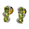 SJ2228 - Peridot with Diamond Earrings Set in 18 Karat Gold Settings