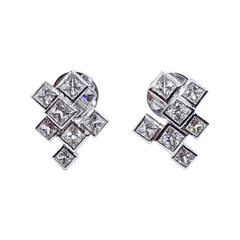 SJ6212 - White Sapphire Earrings Set in 18 Karat White Gold Settings