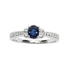 SJ2052 - Blue Sapphire with Diamond Ring Set in 18 Karat White Gold Settings