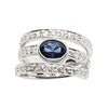 SJ6089 - Blue Sapphire with Diamond Ring Set in 18 Karat White Gold Settings