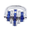 SJ1776 - Blue Sapphire with Diamond Ring Set in 18 Karat White Gold Settings