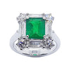 SJ1649 - Emerald with Diamond Ring Set in 18 Karat White Gold Settings