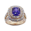 SJ6122 - Certified Unheated 3 Cts Purple Sapphire with Diamond Ring Set in 18k Rose Gold
