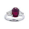 SJ1666 - GIA Certified Unheated 1.56 Cts Ruby with Diamond Ring in 18 Karat White Gold