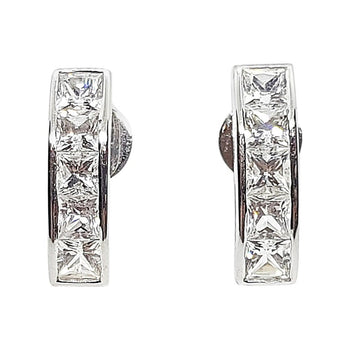 SJ2334 - White Sapphire Earrings Set in 18 Karat White Gold Settings