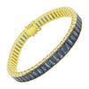SJ2020 - Baguette Cut Blue Sapphire Bracelet Set in 18 Karat Gold Settings