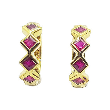 SJ2339 - Ruby Earrings Set in 18 Karat Gold Settings