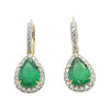 SJ1868 - Emerald with Diamond Earrings Set in 18 Karat Gold Settings