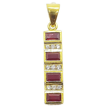 SJ2126 - Ruby with Diamond Pendant Set in 18 Karat Gold Settings