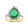 SJ1800 - Emerald with Diamond Ring Set in 18 Karat Gold Settings