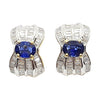 SJ1726 - Blue Sapphire with Diamond Earrings Set in 18 Karat Gold Settings
