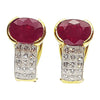 SJ1646 - Ruby with Diamond Earrings Set in 18 Karat Gold Settings
