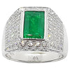 SJ1826 - Emerald with Diamond Ring Set in 18 Karat White Gold Settings