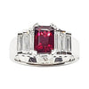 SJ6140 - GIA Certified 2 Cts Ruby with Diamond Ring Set in Platinum 950 Settings