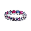 SJ2314 - Ruby with Blue Sapphire Ring Set in 18 Karat White Gold Settings