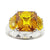 SJ1867 - Yellow Sapphire Ring Set in Platinum 950 Settings