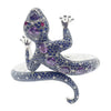 SJ2009 - Purple Sapphire, Ruby, Blue Sapphire, Diamond Lizard Bangle in 18k White Gold