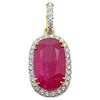 SJ1639 - Ruby with Diamond Pendant Set in 18 Karat Gold Settings