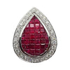 SJ1753 - Ruby with Diamond Pendant Set in 18 Karat White Gold Settings