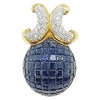 SJ2008 - Blue Sapphire with Diamond Pendant Set in 18 Karat Gold Settings