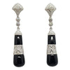 SJ6181 - Onyx with Diamond Earrings Set in 18 Karat White Gold Settings