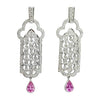 SJ1472 - Diamond and Pink Sapphire Earrings Set in 18 Karat White Gold Settings