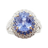 SJ1511 - GIA Certified 5cts Ceylon Blue Sapphire with Diamond Ring Set in 18K White Gold